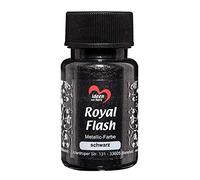 ideen mit herz Colore acrilico metallico Royal Flash con riflessi metallici e particelle glitterati fini | Vernice brillante metallizzata per gagliette | 50 ml (nero)