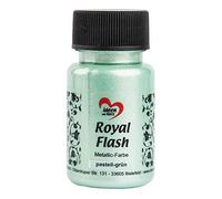 ideen mit herz Colore acrilico metallico Royal Flash con riflessi metallici e particelle glitterati fini | Vernice brillante metallizzata per gagliette | 50 ml (verde pastello)