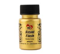 ideen mit herz Colore acrilico metallico Royal Flash con riflessi metallici e particelle glitterati fini | Vernice brillante metallizzata per gagliette | 50 ml (oro giallo)