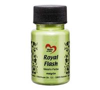 ideen mit herz Colore acrilico metallico Royal Flash con riflessi metallici e particelle glitterati fini | Vernice brillante metallizzata per gagliette | 50 ml (maggio verde)