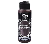 ideen mit herz Colori acrilici per dipingere Multisurface | universale per diverse superfici | Vernice colore del legno, vetro, poliestere, ceramica, porcellana, plastica | 120 ml (marrone scuro)