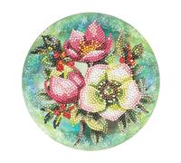 Ideen mit Herz Diamond Painting - Quadro per finestra con stampa su entrambi i lati, diametro 18,3 cm, con pietre per diamond painting, attrezzi e accessori (rose di cristo)