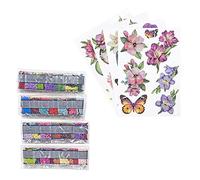 Ideen mit Herz Diamond Painting Sticker | 4 fogli in formato DIN A4 | Adesivi rimovibili singolarmente, con pietre preziose (fiori 2)