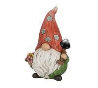 Ideen mit Herz Figura decorativa gnomo con pala | giardino | nano da giardino per esterni | altezza 21 cm | larghezza 13 cm