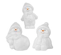 Ideen mit Herz Figure decorative pupazzi di neve 1 | 3 disegni e dimensioni | bianco | 3 pezzi