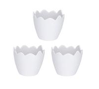 Ideen mit Herz Guscio d'uovo decorativo, decorazione da tavolo, nido, uovo di Pasqua da appoggiare, riempibile, diametro 7,8 cm, altezza 7 cm (bianco)