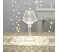 Ideen mit Herz Lampada da tavolo a LED con effetto cristallo, diamante | moderna lampada da comodino | decorazione | altezza 26 cm | dimmerabile e ricaricabile