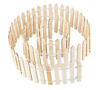 ideen mit herz - Mini Recinzione in Legno | 90 cm di Lunghezza | Piccola Recinzione per bricolage e Decorazione | per modellismo, casa delle Bambole, Giardino (Design 2 | 5 cm di Altezza | Naturale)