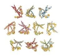 Ideen mit Herz Motivo 3D punzonato, circa 7-10 cm, 10 pezzi in sacchetto, immagini per fai da te e decorazioni, biglietti di auguri, motivi per scrapbooking e decorazioni (libellula)