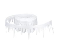 Ideen mit Herz Nastro decorativo su rotolo, lunghezza 4 m, bianco, autoadesivo, effetto raso, decorazione natalizia (ghiaccioli, larghezza 4 cm)