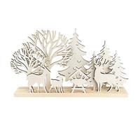 Ideen mit Herz Paesaggio 3D da inserire, scena forestale, piedistallo e diversi elementi in legno, 11 pezzi