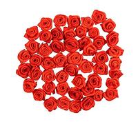 Ideen mit Herz Rose di raso | 50 pezzi | Ø 1,5 cm | rose decorative, mini rose in tessuto, piccole teste di rose per fai da te, cucire, decorazioni, decorazioni per fiori, decorazione da tavolo,