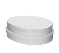 Ideen mit Herz Scatole regalo a forma di uovo, con coperchio, scatole di cartone, set da 2 diverse misure, in cartone resistente, confezione per regali di Pasqua, ovale, colore bianco