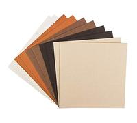 ideen mit herz Set di biglietti d'auguri | 10 biglietti colorati e 10 buste bianche | elegante effetto lino | ideale per auguri di compleanno, matrimonio, ecc. (tonalità crema/marrone, 16 x 16 cm)