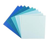 Ideen mit Herz Set di biglietti d'auguri | 10 biglietti colorati e 10 buste bianche | elegante effetto lino | ideale per auguri di compleanno, matrimonio, ecc. (tonalità menta/blu, 16 x 16 cm)