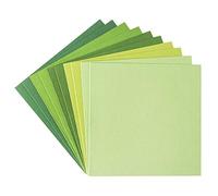 Ideen mit Herz Set di biglietti di auguri | 10 biglietti colorati e 10 buste bianche | elegante effetto lino | ideale per auguri di compleanno, matrimonio, ecc. (toni del verde, 11 x 11 cm)