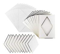 Ideen mit Herz Set di biglietti di auguri con buste e timbrature | 10 x 3 biglietti con passepartout | ideale per auguri di compleanno, matrimonio, DIN B6 (rombo | bianco naturale)