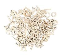Ideen mit Herz Set di lettere e numeri in legno | Lettere grandi e minuscoli dalla A alla Z | Numeri da 0 a 9 | 124 pezzi | Altezza circa 4,5 cm | Ideale per il fai da te e la decorazione