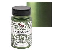 Ideen mit Herz Stencil Crema Metallizzata in Rilievo Fine Texture Pasta per Stencil Vernice per Stencil 90 ml a Base Acqua (Verde)