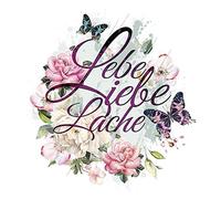 Ideen mit Herz Trasferibile a caldo | Trasferibile per stirare | Termoadesivo applicabile con ferro da stiro | Per decorare tessuti come magliette, borse, federe | Din A4 (Lebe Liebe Lache)