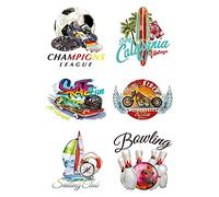 Ideen mit Herz Trasferimenti a ferro da stiro, DIN A4, sport e hobby, decorano tessuti come magliette e borse con motivi di stiratura, stirare rapidamente e facilmente, design tessile fai da te (Mix