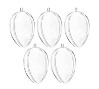 Ideen mit Herz - Uova acriliche | Decorazione pasquale trasparente e riempibile | Confezione da 5, 6 cm, Diametro 4 cm