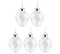 Ideen mit Herz Uova da riempire, uova di Pasqua trasparenti da appendere, uova acriliche, incluse 5 ganci, Ø 6,5 cm x 9,8 cm di altezza, 5 pezzi
