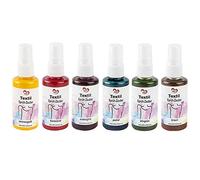 ideen mit herz Vernice spray per tessuti e stoffe | con erogatore Spray | 6 colori pigmentati | per i tessuti chiari | 6 x 50ml (giallo sole, rosso carminio, melanzana, benzina, verde oliva, marrone)
