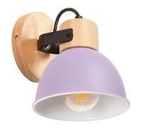 iDEGU Applique da Parete Rétro Vintage Orientabile Lampada da Parete Interno in Legno Ferro Industriale Plafoniere E27 Illuminazione Faretto da Parete per Soggiorno, Camera da Letto, Cucina (Viola)