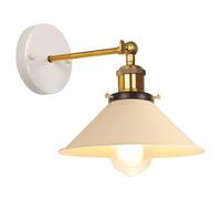 iDEGU Lampada da Parete Interno Vintage, 22cm Applique da Parete Retrò Lampadario Plafoniera Orientabile E27 Illuminazione da Parete Moderna per Camera da Letto, Soggiorno, Corridoio (Giallo Chiaro)