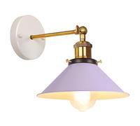 iDEGU Lampada da Parete Interno Vintage, 22cm Applique da Parete Retrò Lampadario Plafoniera Orientabile E27 Illuminazione da Parete Moderna per Camera da Letto, Soggiorno, Corridoio (Viola)