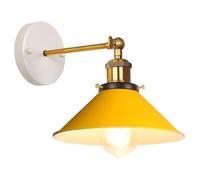 iDEGU Lampada da Parete Interno Vintage, 22cm Applique da Parete Retrò Lampadario Plafoniera Orientabile E27 Illuminazione da Parete Moderna per Camera da Letto, Soggiorno, Corridoio (Giallo)