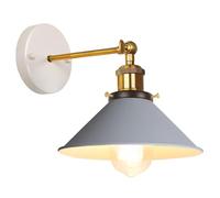 iDEGU Lampada da Parete Interno Vintage, 22cm Applique da Parete Retrò Lampadario Plafoniera Orientabile E27 Illuminazione da Parete Moderna per Camera da Letto, Soggiorno, Corridoio (Grigio)