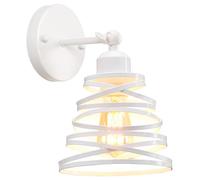iDEGU Lampada da Parete Interno Vintage Applique da Parete Orientabile Lampada da Soffitto Creativo Design Spirale in Metallo Moderno E27 Illuminazione per Camera da Letto Soggiorno (Bianco)