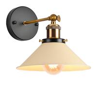 iDEGU Lampada da Parete Vintage, 22cm Applique da Parete Interno Lampadario Plafoniera Regolabile E27 Illuminazione da Parete Moderna per Camera da Letto, Soggiorno, Camera per Bambini (Giallo Chiaro)
