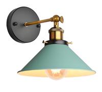 iDEGU Lampada da Parete Vintage, 22cm Applique da Parete Interno Lampadario Plafoniera Regolabile E27 Illuminazione da Parete Moderna per Camera da Letto, Soggiorno, Camera per Bambini (Verde)