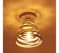 iDEGU Lampada da Soffitto Vintage E27 Lampadario da Soffitto Creativo Design Spirale a Cascata Moderno Plafoniera per Camera da Letto Corridoio Soggiorno Cucina (15cm, Bianco)