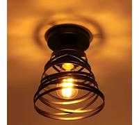 iDEGU Lampada da Soffitto Vintage E27 Lampadario da Soffitto Creativo Design Spirale a Cascata Moderno Plafoniera per Camera da Letto Corridoio Soggiorno Cucina (15cm, Nero)