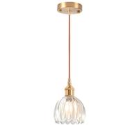 iDEGU Lampadario a sospensione vintage in vetro, 12 cm Retro Lampadario Paralume in vetro Mini Plafoniera E27 Moderna Illuminazione da Soffitto Deco Sospensione per Corridoio Camera da Letto Bagno