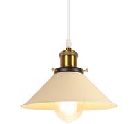 iDEGU Retrò Lampada a Sospensione 22cm Lampada da Soffitto Vintage in Metallo E27 Lampadario a Sospensione Moderno Stile Scandinavo Plafoniera per Cucina Soggiorno Caffè Cameretta (Giallo Chiaro)