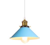 iDEGU Retrò Lampada a Sospensione 22cm Lampada da Soffitto Vintage in Metallo E27 Lampadario a Sospensione Moderno Stile Scandinavo Plafoniera per Cucina Soggiorno Caffè Cameretta (Blu)