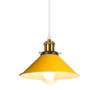 iDEGU Retrò Lampada a Sospensione 22cm Lampada da Soffitto Vintage in Metallo E27 Lampadario a Sospensione Moderno Stile Scandinavo Plafoniera per Cucina Soggiorno Caffè Cameretta (Giallo)
