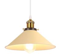 iDEGU Retrò Lampada a Sospensione 26cm Lampada da Soffitto Vintage in Metallo E27 Lampadario a Sospensione Moderno Stile Scandinavo Plafoniera per Cucina Soggiorno Caffè Cameretta (Giallo Chiaro)
