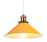 iDEGU Retrò Lampada a Sospensione 26cm Lampada da Soffitto Vintage in Metallo E27 Lampadario a Sospensione Moderno Stile Scandinavo Plafoniera per Cucina Soggiorno Caffè Cameretta (Giallo)