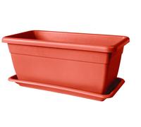 IDEL FIORIERA DUCALE VASO CASSETTA IN PLASTICA DA GIARDINO TERRACOTTA + SOTTOVAS