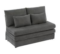 Idemon Design moderno: Loveseat, divano imbottito, divano pieghevole, divano letto con funzione di sonno, tessuto ciniglia, cuscini spessi, scatole portaoggetti estraibili (grigio)
