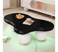 Idemon Tavolino illuminato in stile nuvoloso - 16 colori a scelta, design a forma di nuvola, gambe rotonde, un elegante punto culminante per il soggiorno e la cameretta dei bambini moderni (nero