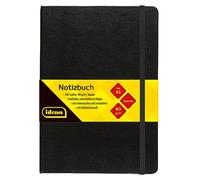 Idena 10054 - Quaderno DIN A5, pagine bianche, carta crema, 192 pagine, 80 g/m², copertina rigida nera, 1 pz.