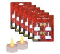 Idena 10124218 - Set di candele a LED, 24 pezzi, candele elettriche con luce tremolante, batterie incluse, decorazione per matrimonio, festa, Natale, Pasqua, come luce d'atmosfera