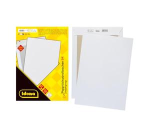 Idena 10247 - Busta postale DIN B4, 120 g/m², sensibile alla pressione, con retro in cartone, senza finestra, bianca, 5 pezzi